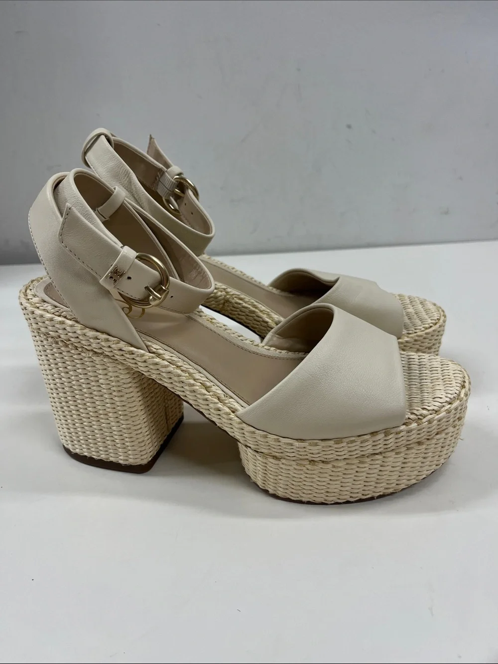 Sam Edelman Immie Cream Platform Sandals Size 7.5
